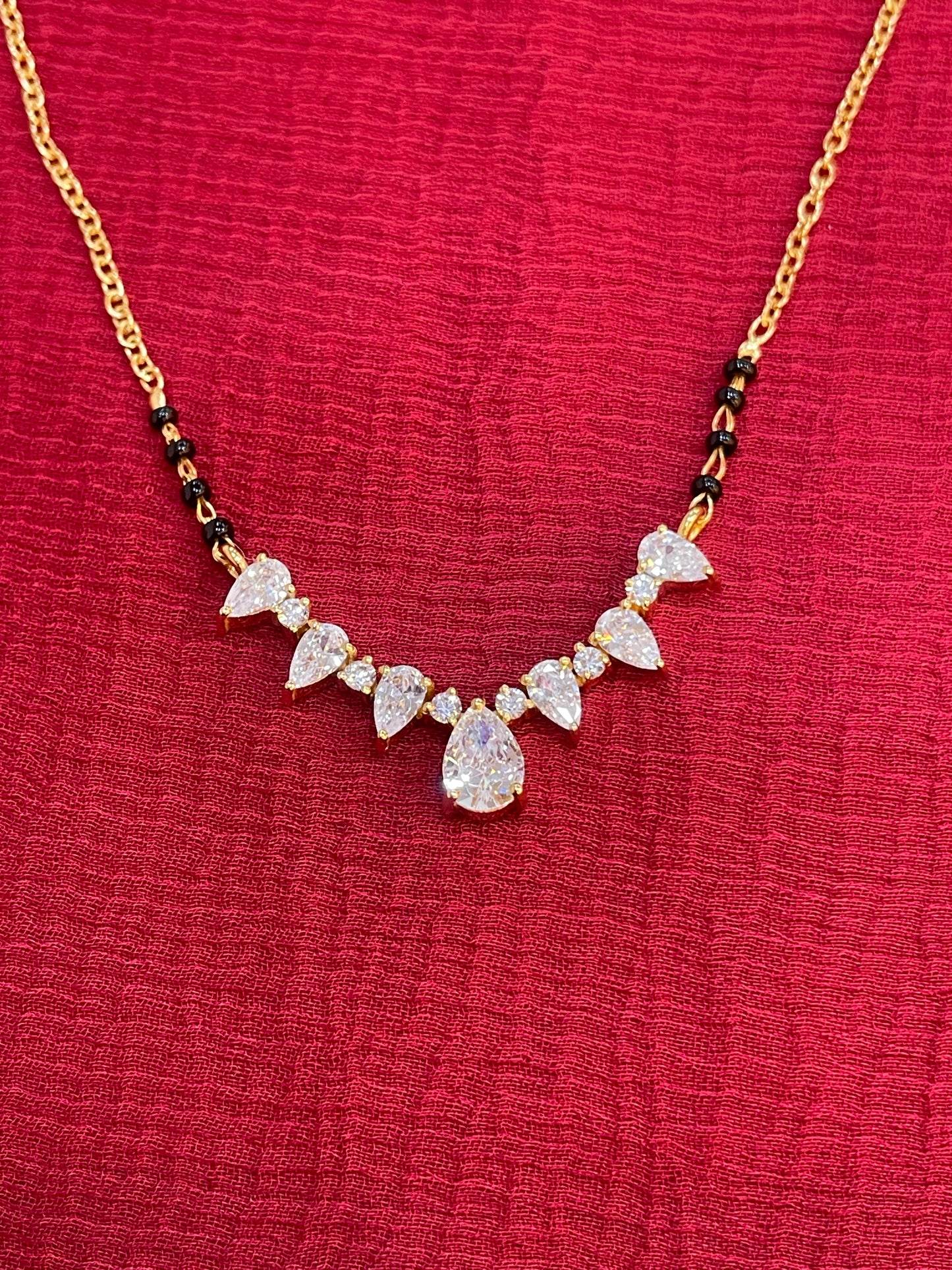 925 Silver Gold Plated Royal Black Bead Chain