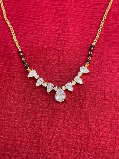925 Silver Gold Plated Royal Black Bead Chain