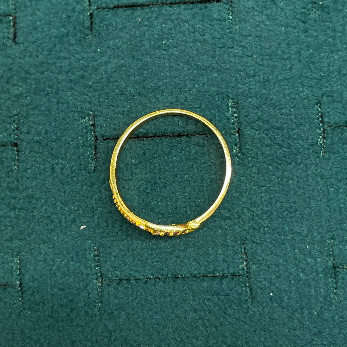 92.5 Silver Gold Plated CZ Crossover Band Ring for Women