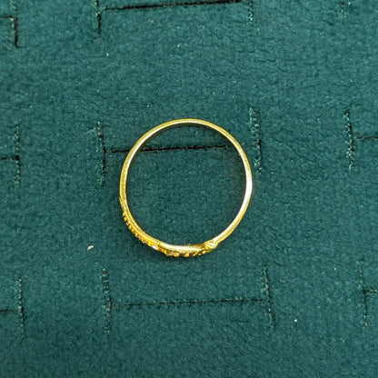 92.5 Silver Gold Plated CZ Crossover Band Ring for Women