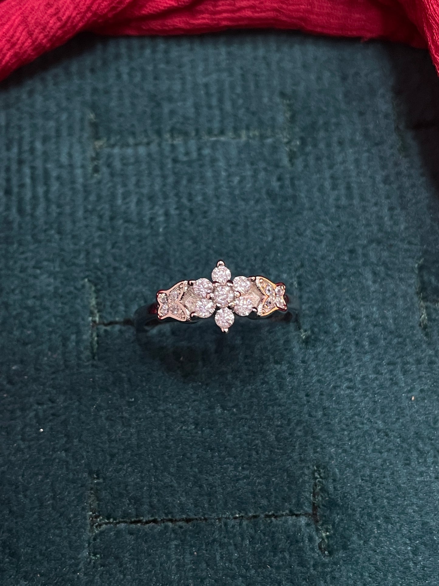 925 Silver Flower Ring - Size 11