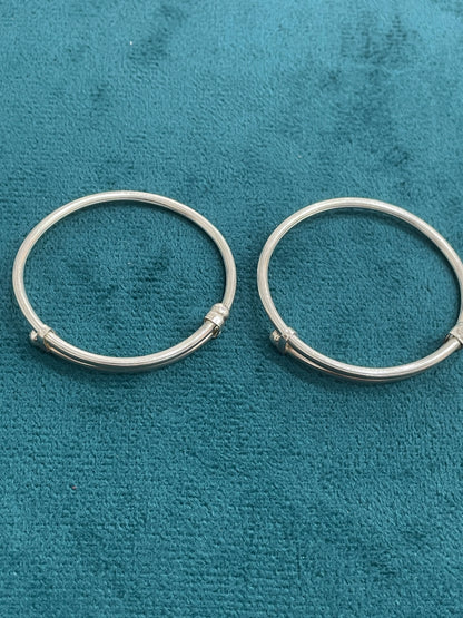 92.5 Silver Kids Kada | Stylish Finish | Elegant Jewellery for kids