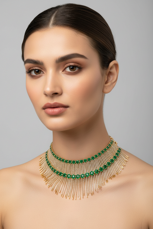 92.5 Silver Rose Gold Plated Fancy Necklace for Women | Stylish Elegant Design | Trendy Jewellery