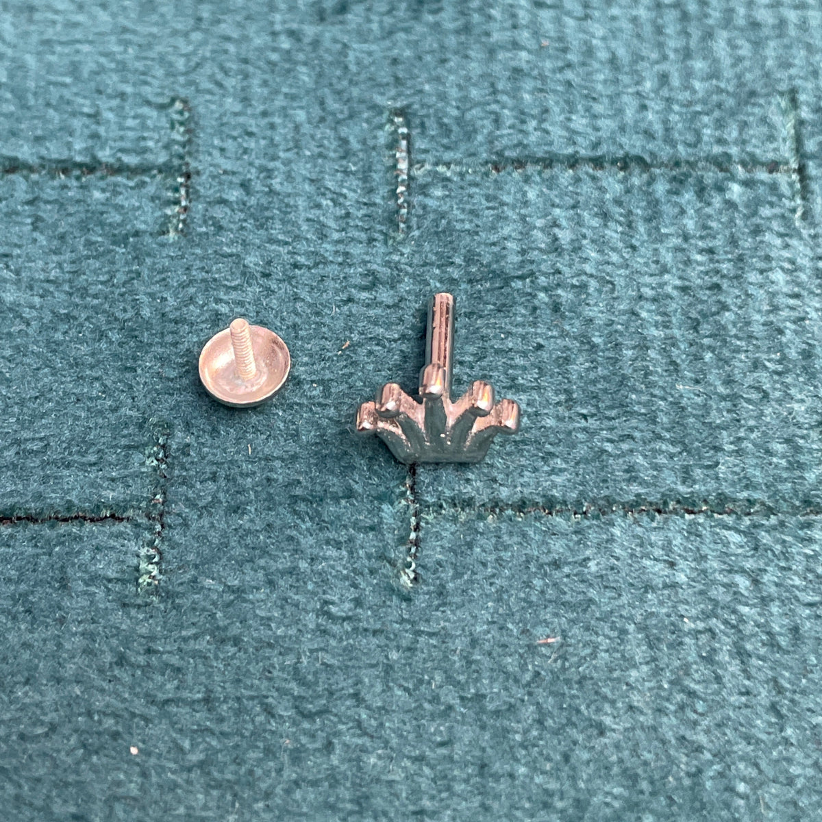 92.5 Sterling Silver Crown & Ball Stud Earrings for Women pair
