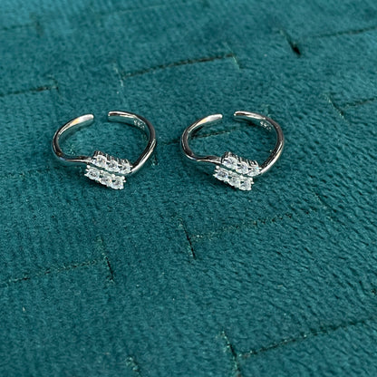 92.5 Silver CZ Toe Rings for Women