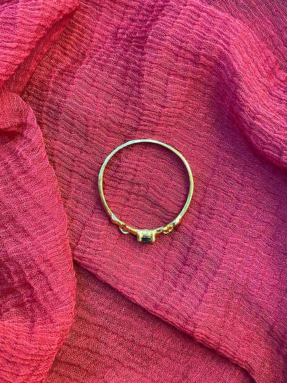 Gold Plated Silver Green Stone Ring