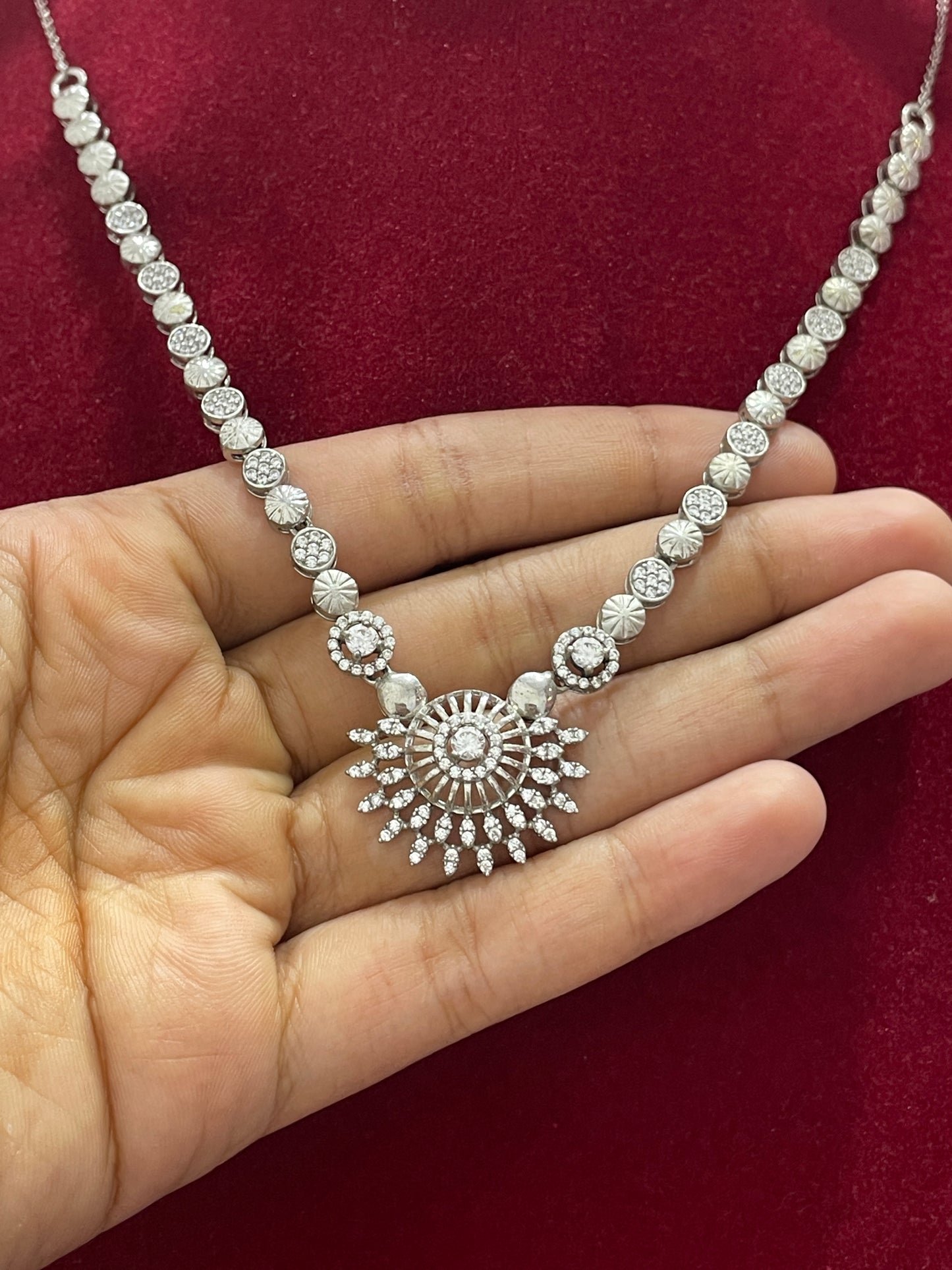 92.5 Silver Stylish Classy Necklace for Women 19 Inches | Elegant Premium Design | Contemporary Jewellery