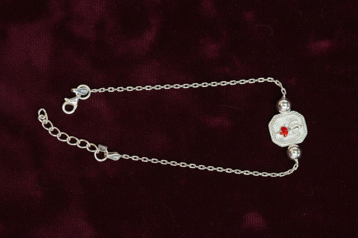 925 Silver Dancing Ganesha Rakhi