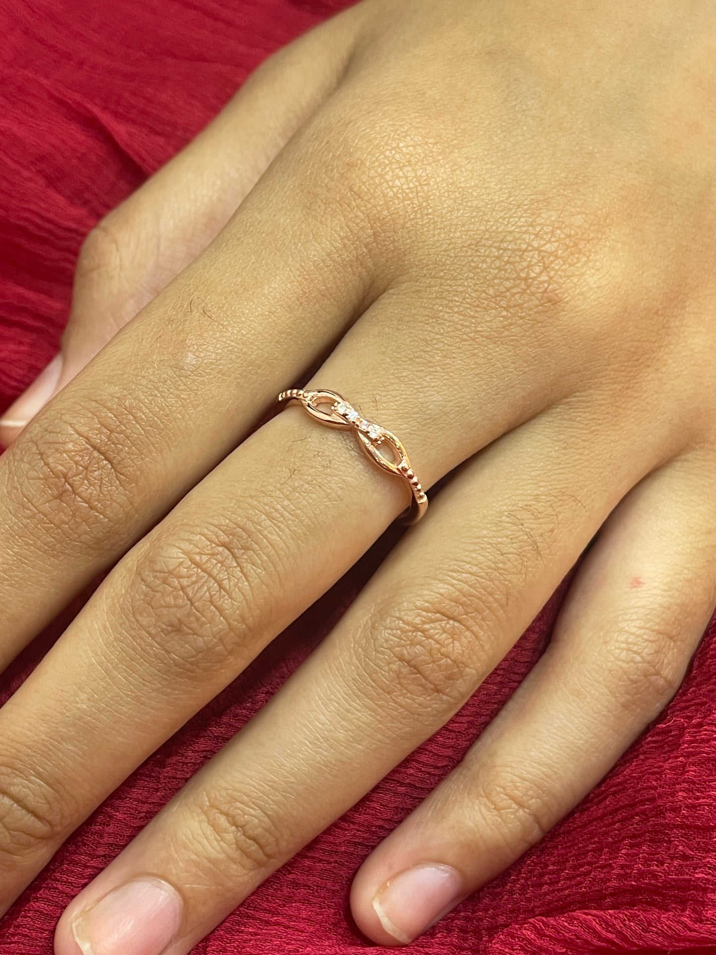 92.5 Silver Rose Gold Plated Minimal Ring for Women | Sleek Elegant Design | Modern Jewellery