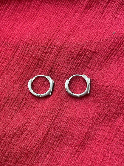 92.5 Silver Minimal Bali Earrings for Women | Elegant Hoop Style | Classic Jewellery