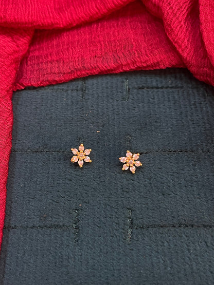 925 Silver Gold Plated 6 Petal Studs for Women | Floral Design