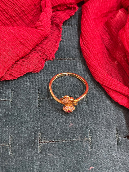 92.5 Silver Gold Plated Flower Ring for Women Size 15 | Trendy Floral Design | Elegant Jewellery