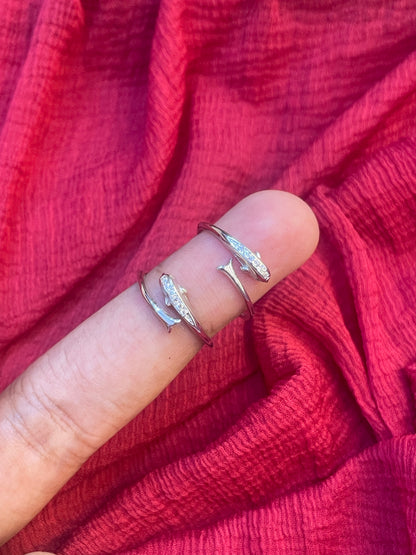 92.5 Silver Minimal Dolphin Toe Rings for Women | Cute Ocean Design | Adjustable Jewellery