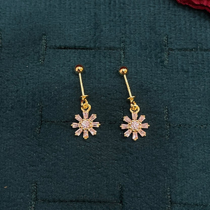 92.5 Silver Gold Plated Sun Flower Bugadi- Pair