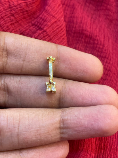92.5 Silver Gold Plated Press-On Bugadi for Women | Stylish Non-Piercing Ear Cuff | Ethnic Jewellery