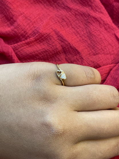 92.5 Silver Gold Plated Elegant Heart Ring for Women | Stylish Love Design |Jewellery