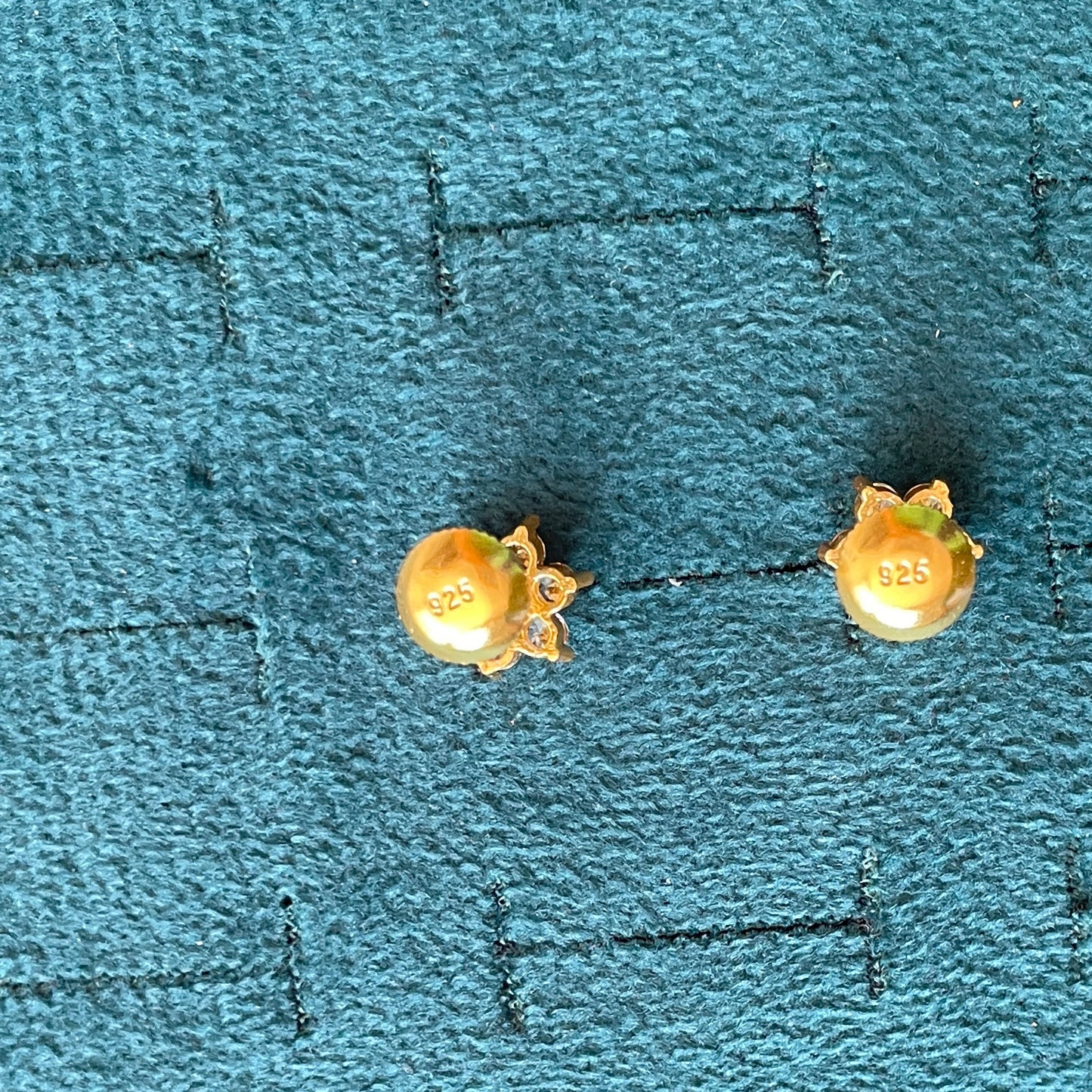 Sterling Silver Floral CZ Stud Earrings for Women | Gold-Tone Flower Design