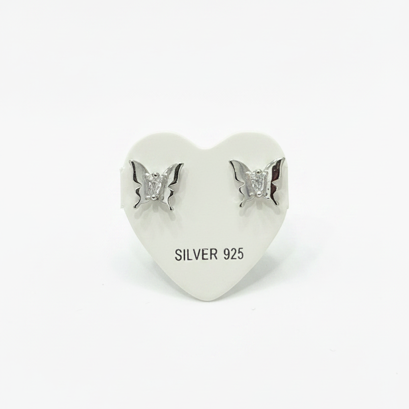 92.5 Silver Premium Butterfly Studs | Stylish Nature Inspired Design | Jewellery