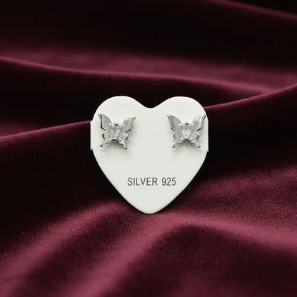 92.5 Silver Premium Butterfly Studs | Stylish Nature Inspired Design | Jewellery