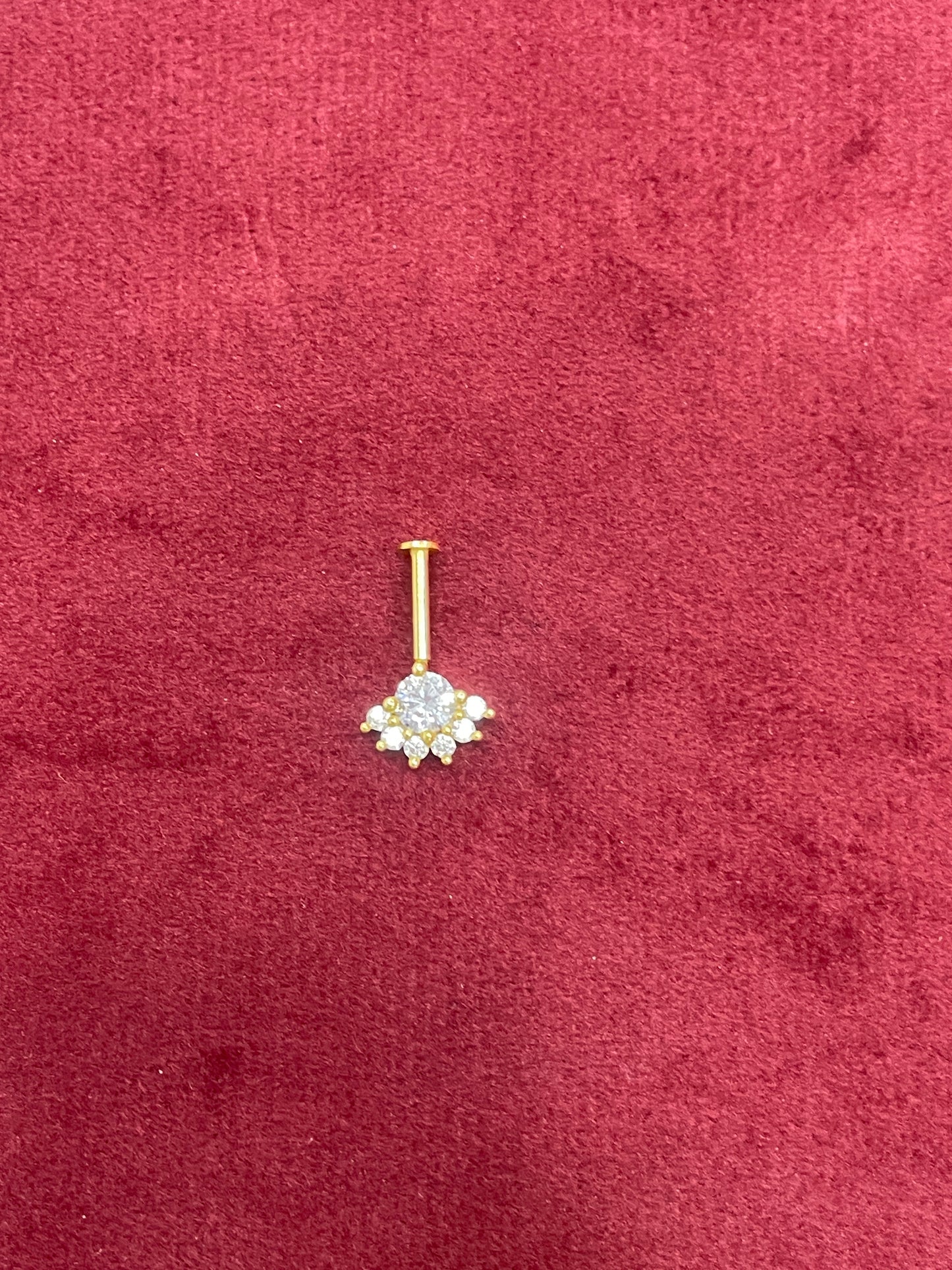 92.5 Silver Gold Plated Half Flower Bugadi - Pair