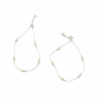 92.5 Sterling Silver Anklet for Women - Pair