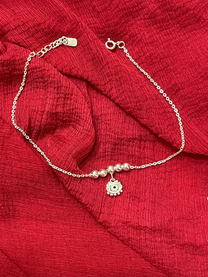 92.5 Silver Evil Eye Anklets | Premium Classy Stylish Design | Jewellery