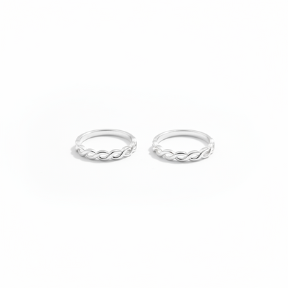 92.5 Silver Twist Toe Rings | Stylish Modern Design | Elegant Foot Jewellery