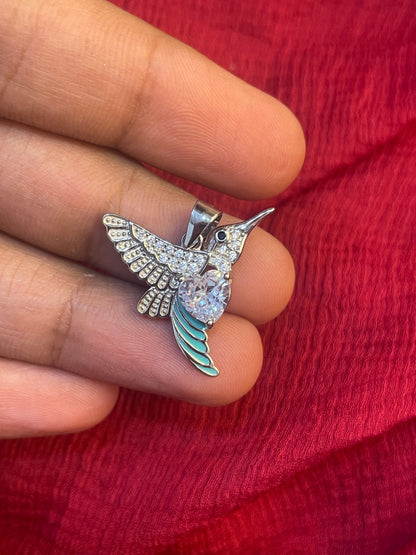 92.5 Silver Hummingbird Pendant Set for Women | Elegant Nature-Inspired Design | Matching Jewellery Set