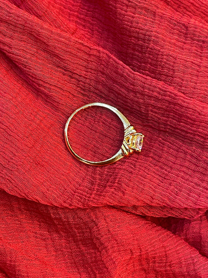 92.5 Silver Gold Plated Classy Ring for Women Size 12 | Elegant Jewellery