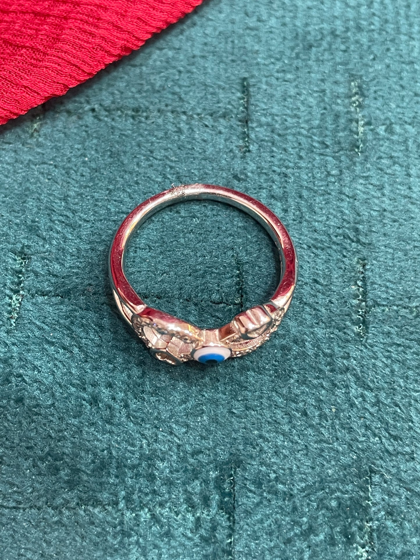 92.5 Silver Evil Eye Ring for Women | Stylish Protection Motif | Elegant Fashion Jewellery