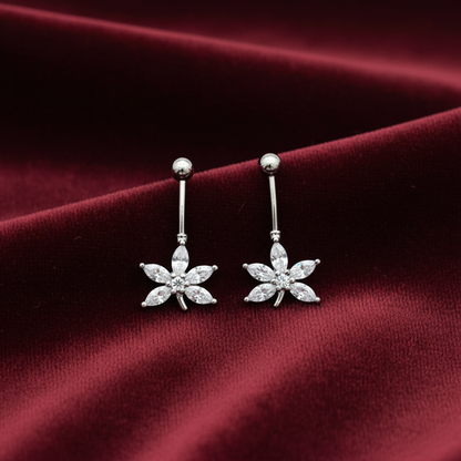 92.5 Silver Leaf Bugadi Pair for Women | Floral Helix Earrings | Minimal