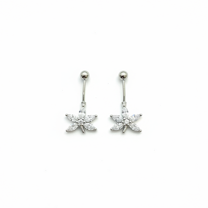 92.5 Silver Leaf Bugadi Pair for Women | Floral Helix Earrings | Minimal