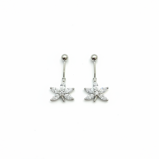 92.5 Silver Leaf Bugadi Pair for Women | Floral Helix Earrings | Minimal