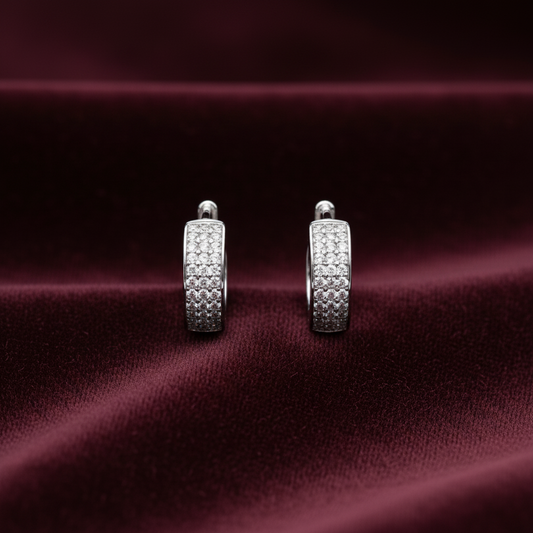 92.5 silver classy white stone double line - single pc