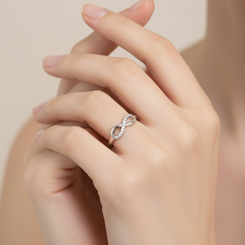 92.5 Silver Infinity Ring for Women | Size 9
