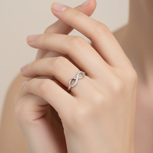 92.5 Silver Infinity Ring for Women | Size 9
