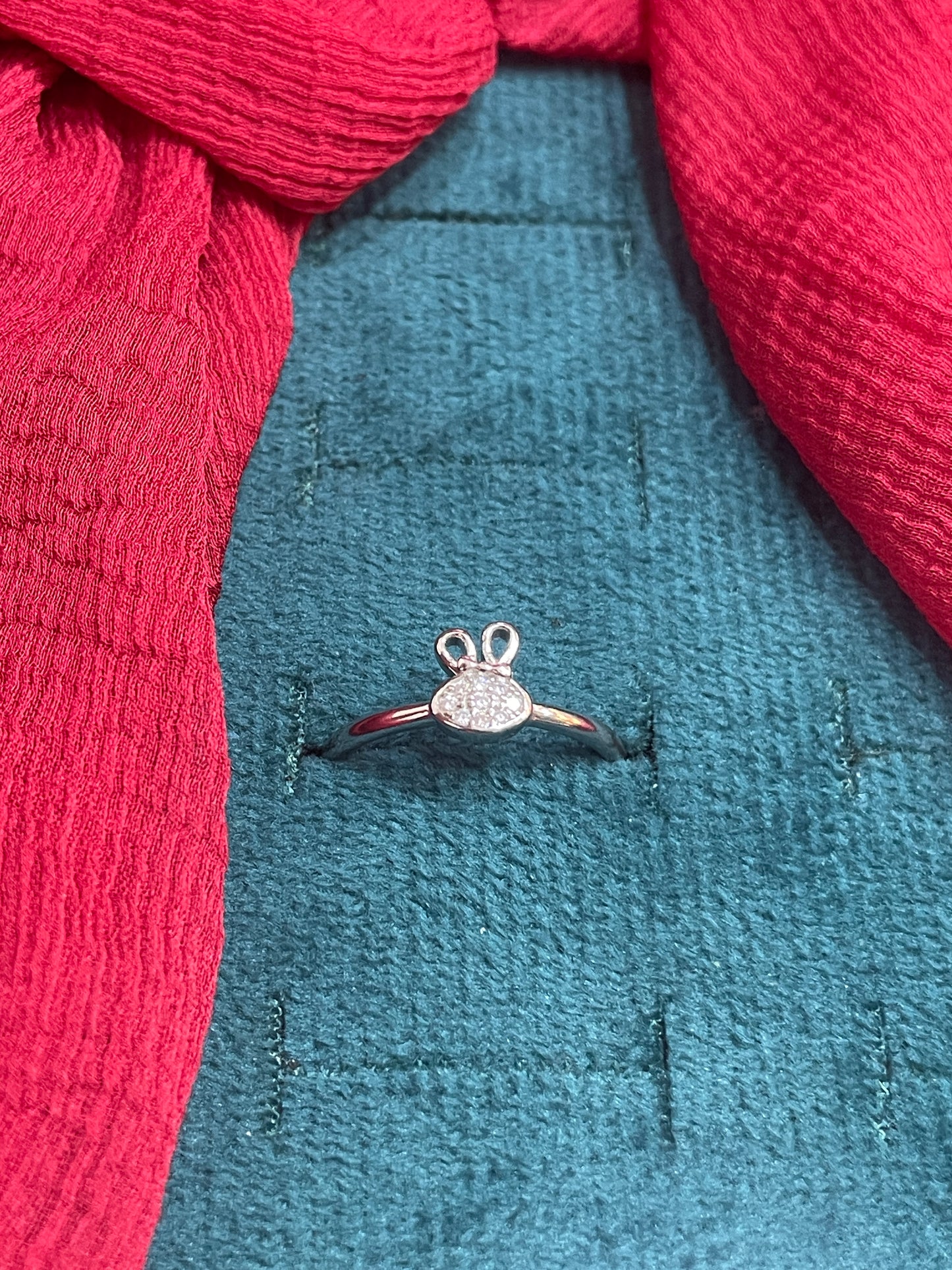92.5 Silver Bunny Ring for Women Size 17 | Stylish Cute Design | Playful Fashion Jewellery