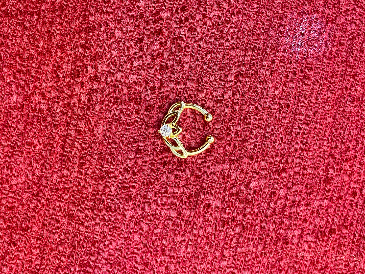 92.5 silver classy gold plated lotus septum