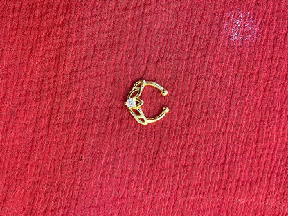 92.5 silver classy gold plated lotus septum