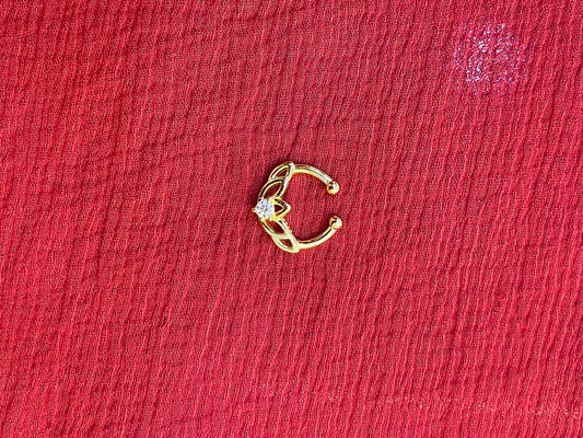 92.5 silver classy gold plated lotus septum