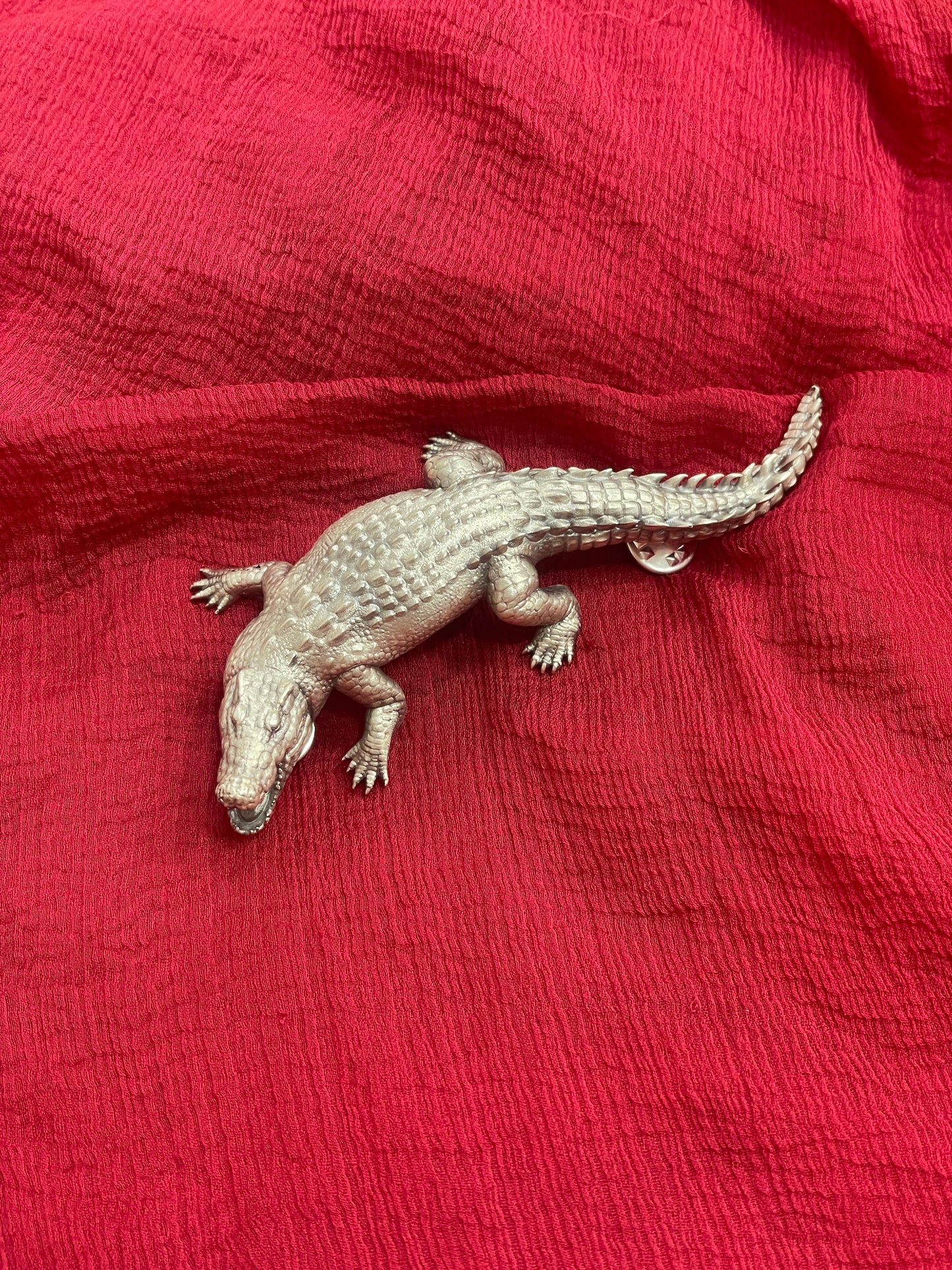 92.5 Silver Crocodile Shoulder Brooch | Unique Statement Design | Jewellery
