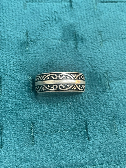 92.5 Silver Oxidised Men’s Ring Size 20 | Stylish Vintage Finish | Elegant Jewellery
