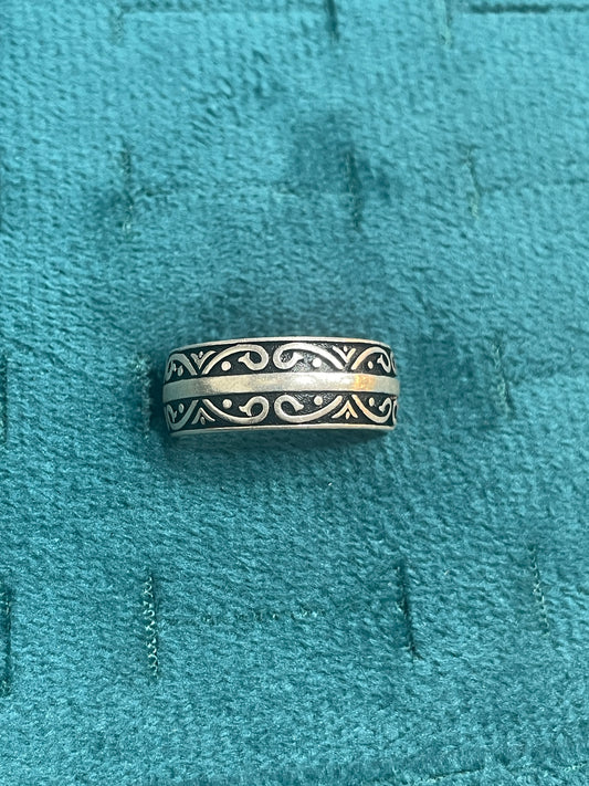 92.5 Silver Oxidised Men’s Ring Size 20 | Stylish Vintage Finish | Elegant Jewellery