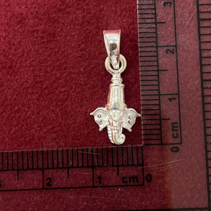 92.5 Sterling Silver 3D Ganesha Face Pendant