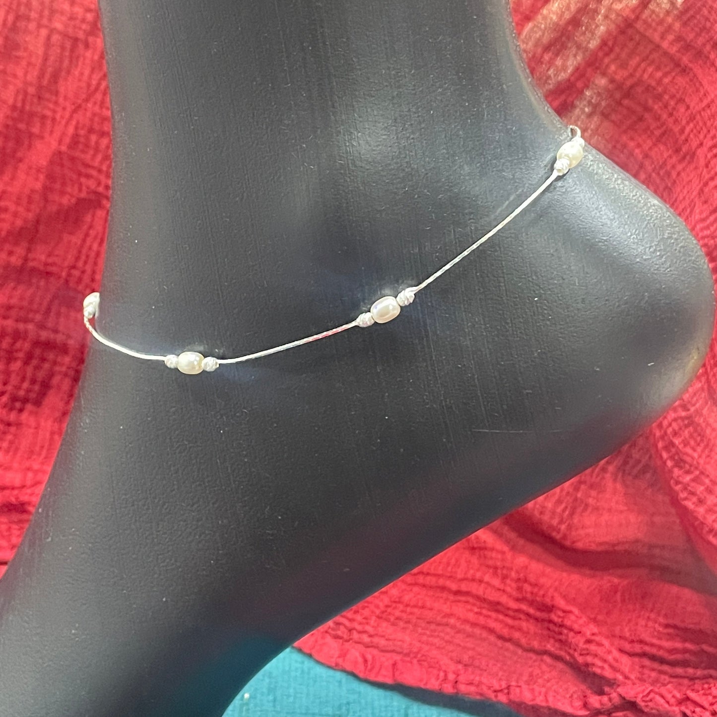 92.5 Sterling Silver Anklet for Women - Pair
