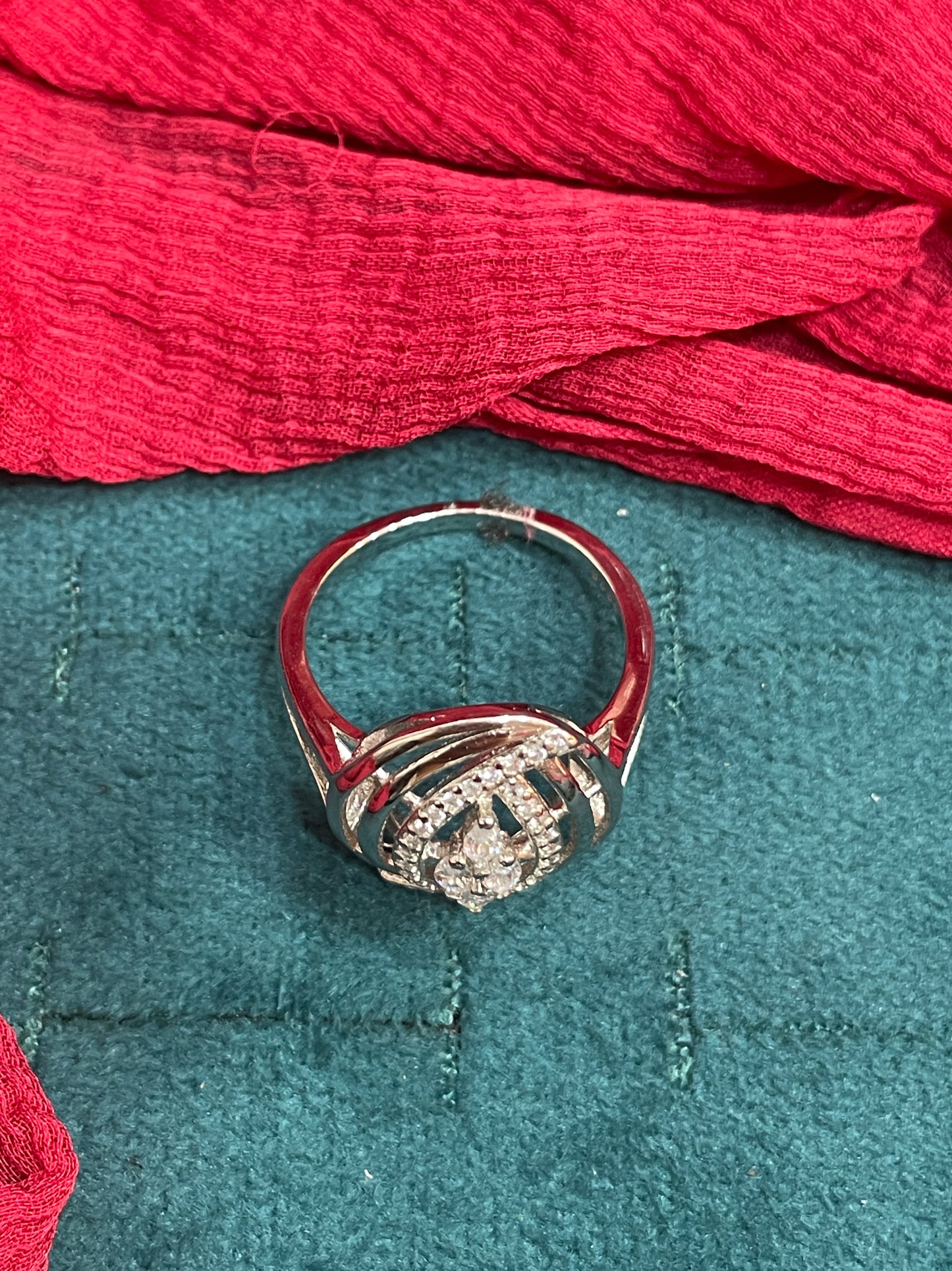 92.5 Silver White Stone Ring for Women Size 18 | Stylish Elegant Design | Premium Jewellery