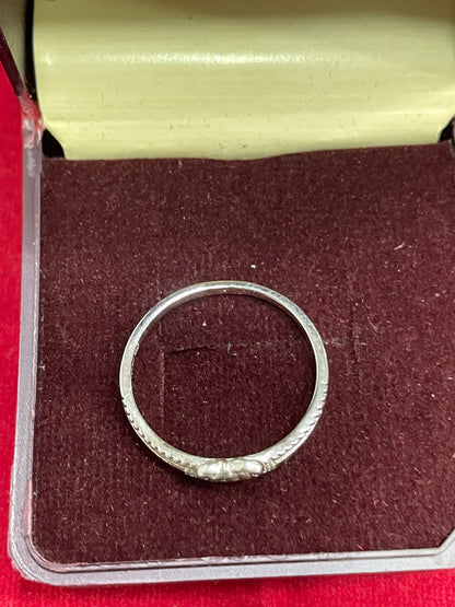 92.5 Silver Bow Double Band Ring Size 15