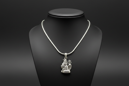 92.5 Silver Shiva Pendant for Men & Women | Mahadev Sacred Design | Temple Jewellery