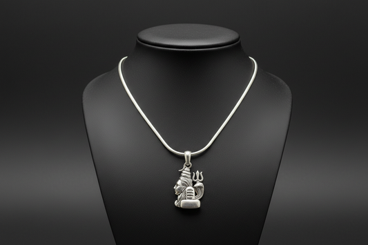 92.5 Silver Shiva Pendant for Men & Women | Mahadev Sacred Design | Temple Jewellery