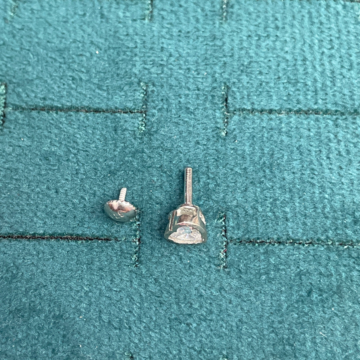 92.5 Silver Heart Studs Pair